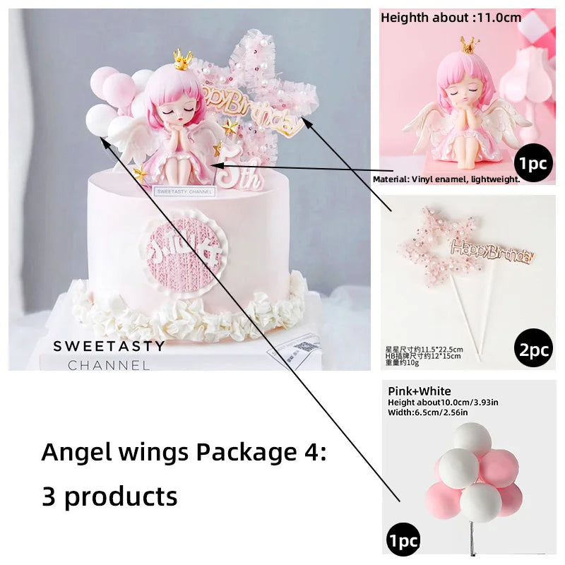 Princess Cake Topper Girl Happy Birthday Party Supplies Kids Happy 1st Birthday Cake Decorations Girl's 16th Party Gifts