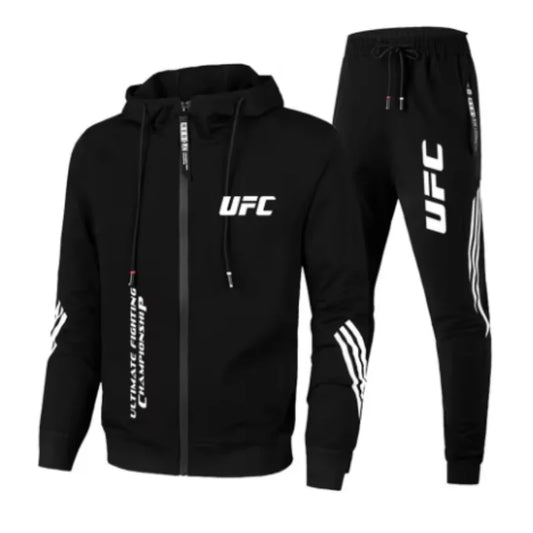 UFC Zipper Hoodie Set Comfortable Breathable Simple Casual Sports Two-Piece SetThin style