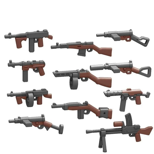 WW2 German Weapon Building Block 98K Two-color Gun US M1911 Soviet RPG Military Soldier Figure Accessories Rifle Pistol Toy C349