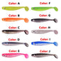 10 Pcs Fishing Double Colors Silicone 3D Eyes Soft Lure 6.8cm 2g T-tail Jig Wobblers Tackle Artificial Sequin Bait for Bass