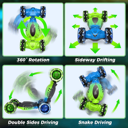 Remote Control Car Toy for Boys and Girls Gesture Sensing RC Stunt Car 4WD Transform Drift RC Cars with Lights Birthday Gift Kid