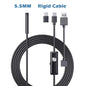 Android Endoscope Camera 7MM 5.5MM Mini Lens 3IN1 TYPE-C Micro USB 6LEDs Waterproof Inspection Borescope for Samsung Huawei PC