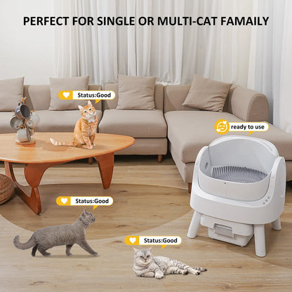 AutoScooper Automatic Cat Litter Box Safety Self Cleaning Machine, Includes Mat And Trash Bags, White (Manufactured By PetPivot)