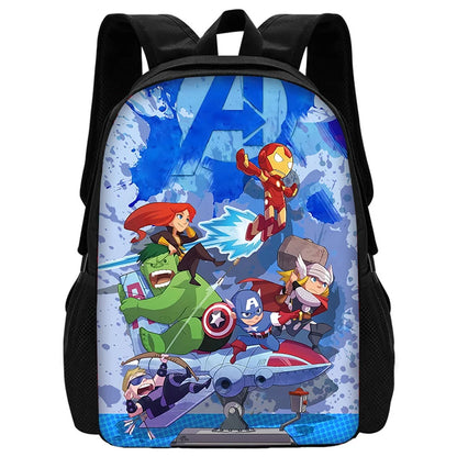 Cartoon Man M-Marvels Iron 3 pcs set Child School Backpack with Lunch Bags ,Pencil Bags School Bags for Boys Girls Best Gift