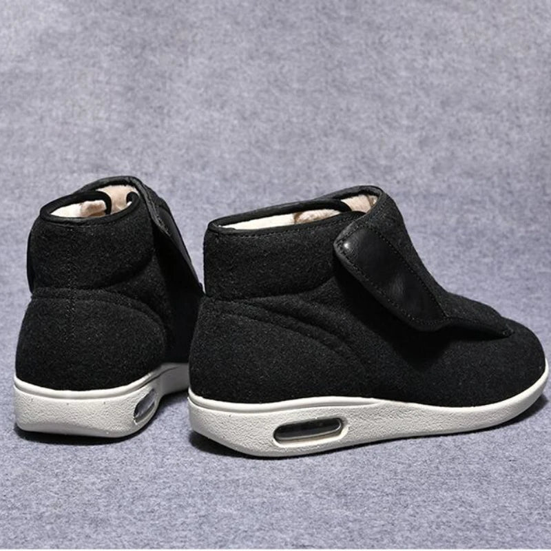 Walking Shoes Warm Wool Boots Casual Men Orthopedics Wide Feet Swollen Shoe Thumb Eversion Soft Comfort Adjust Diabetic Recovery