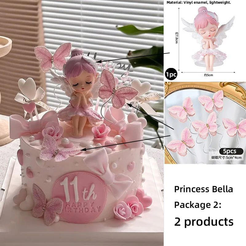 Princess Cake Topper Girl Happy Birthday Party Supplies Kids Happy 1st Birthday Cake Decorations Girl's 16th Party Gifts