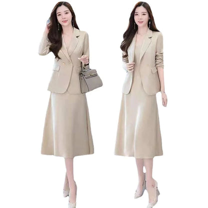 woman Skirt suit spring/summer solid color dress Suit jacket single button Ladies clothes sale dropshipping HTHDDbk8948