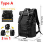MOYYI 3 in 1Expandable Laptop Backpack Men Women Large Roll Top Travel Ruckpack Waterproof Outdoor Sport Flip Hiking Knapsack