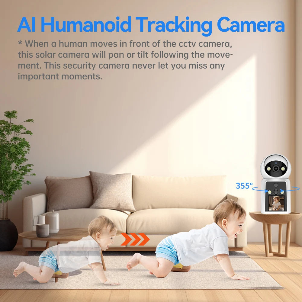 DIFANG yoosee 4K Two Way Video Call WiFi Camera, Dual Lens, Auto Tracking, Night Vision, Indoor Wireless Baby Monitor Camera