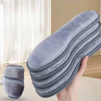 Warm Heated Insoles Thermal Thicken Felt Insoles for Men Women Winter Shoes Breathable Snow Boots Alpaca Wool Plush Shoe Pads