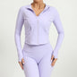 Zipper Jacket Women Yoga T-shirts Solid Sports Top Long Sleeve Running Yoga Shirts Quick Dry Fitness Gym Crop Tops Sport Wear