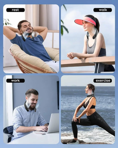 Xiaomi 2024 Wearable Air Conditioner USB Rechargeable Portable 3 Speed Display Hanging Neck Fan Mute Outdoor Summer Cooler