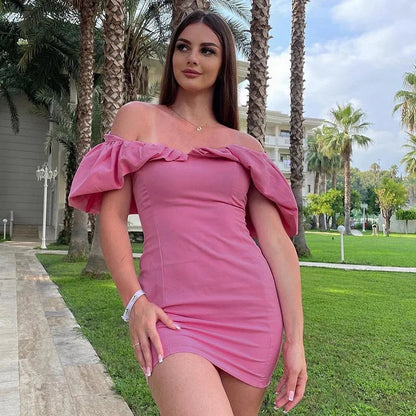 New spring style sexy waist slimming pleated shoulder bag hip dress