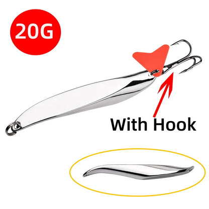 1PC Spinner Spoon Metal Lures 5g 10g 15g 20g 25g 30g 40g 60g 90g Treble Hook Artificial Bait for Bass Trout Pesca Fishing Tackle