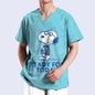 Snoopy print Medical Clothes Men Nursing Uniforms Scrubs Tops Nurse Suits Lab Workwear Dentistry Doctor Costume Plus Size Surgic