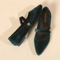 New Fashion Women's Pointed Toe Flat Shoes with Velvet Matte Finish Single Women Comfort Loafers Shoes Leather Mary Jane Shoes