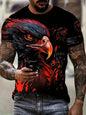 New Cool Eagle Pattern T Shirt For Men Clothing 3D Print Flame Eagle Summer Streetwear Trendy Short Sleeve Men Y2k T-Shirts Tops