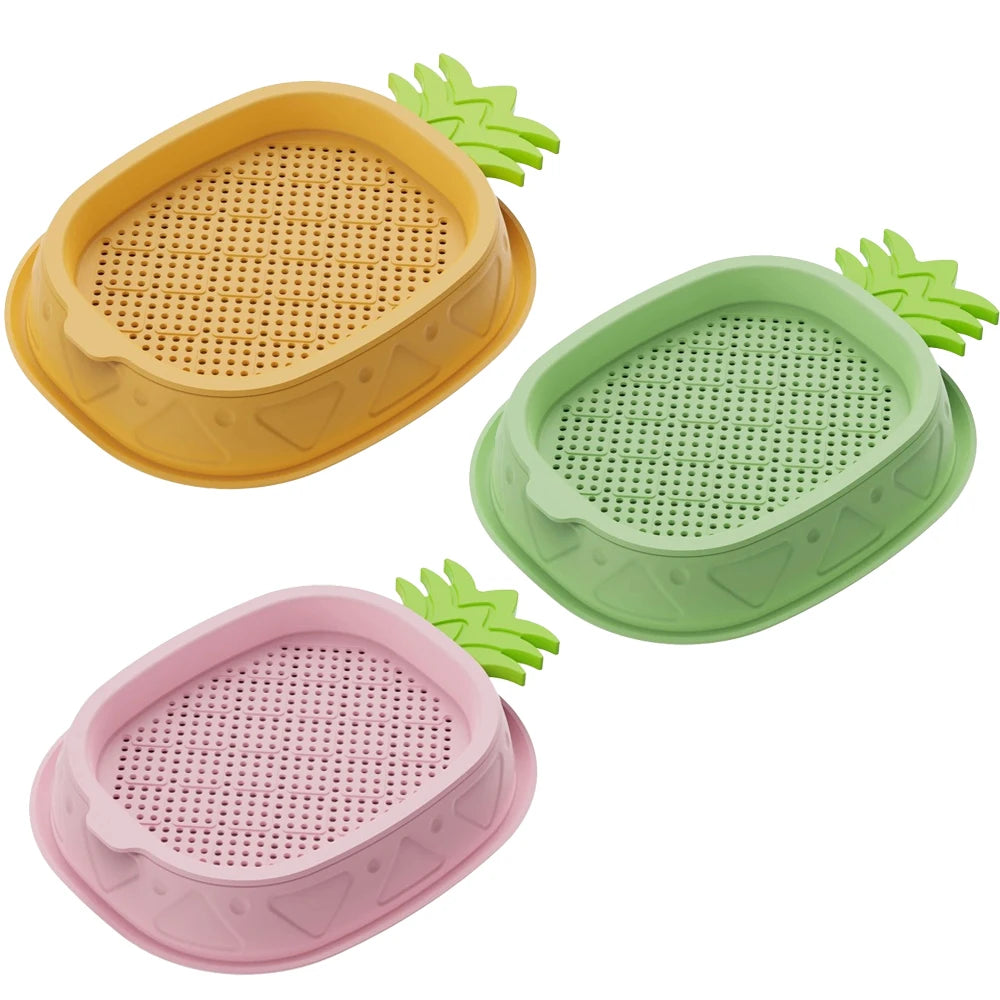 Hydroponic Cat Grass Planter Cat Grass Planter Tray Pineapple Design Plant Germination Tray Wheat Grass Growing Pot Nursery Cat
