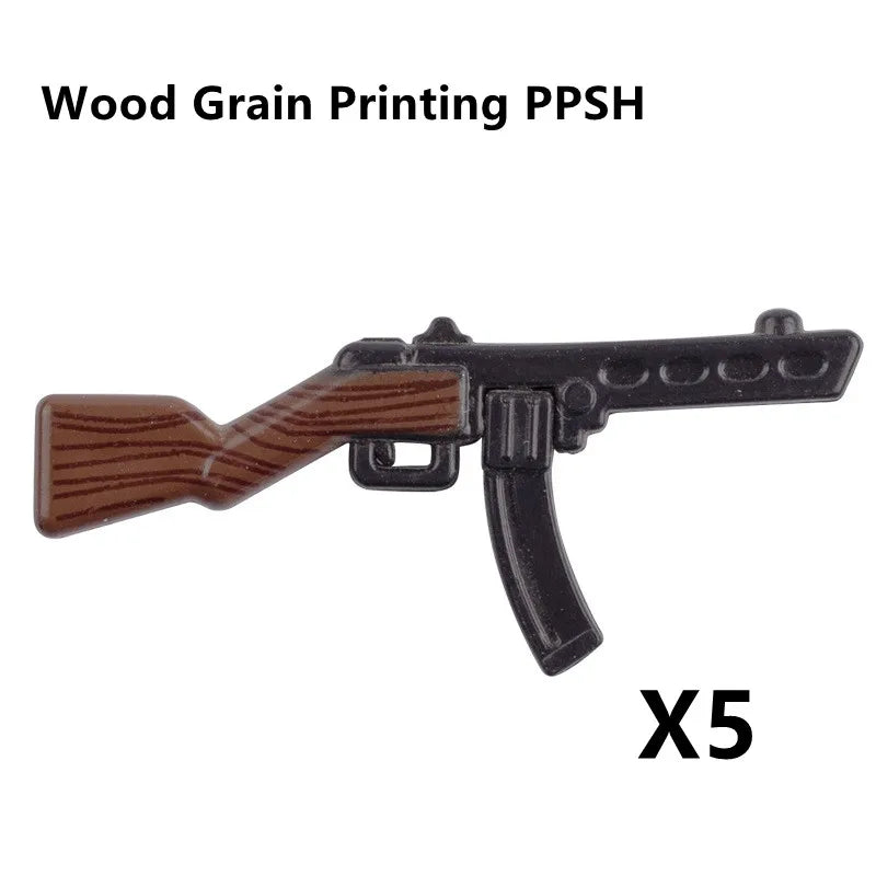 WW2 German Weapon Building Block 98K Two-color Gun US M1911 Soviet RPG Military Soldier Figure Accessories Rifle Pistol Toy C349