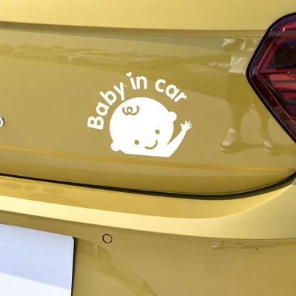 Baby in Car Baby Safety Sign Car Sticker Reflective Sticker Warning Sticker Cute Baby Window Car Decal Sticker Car Accessories
