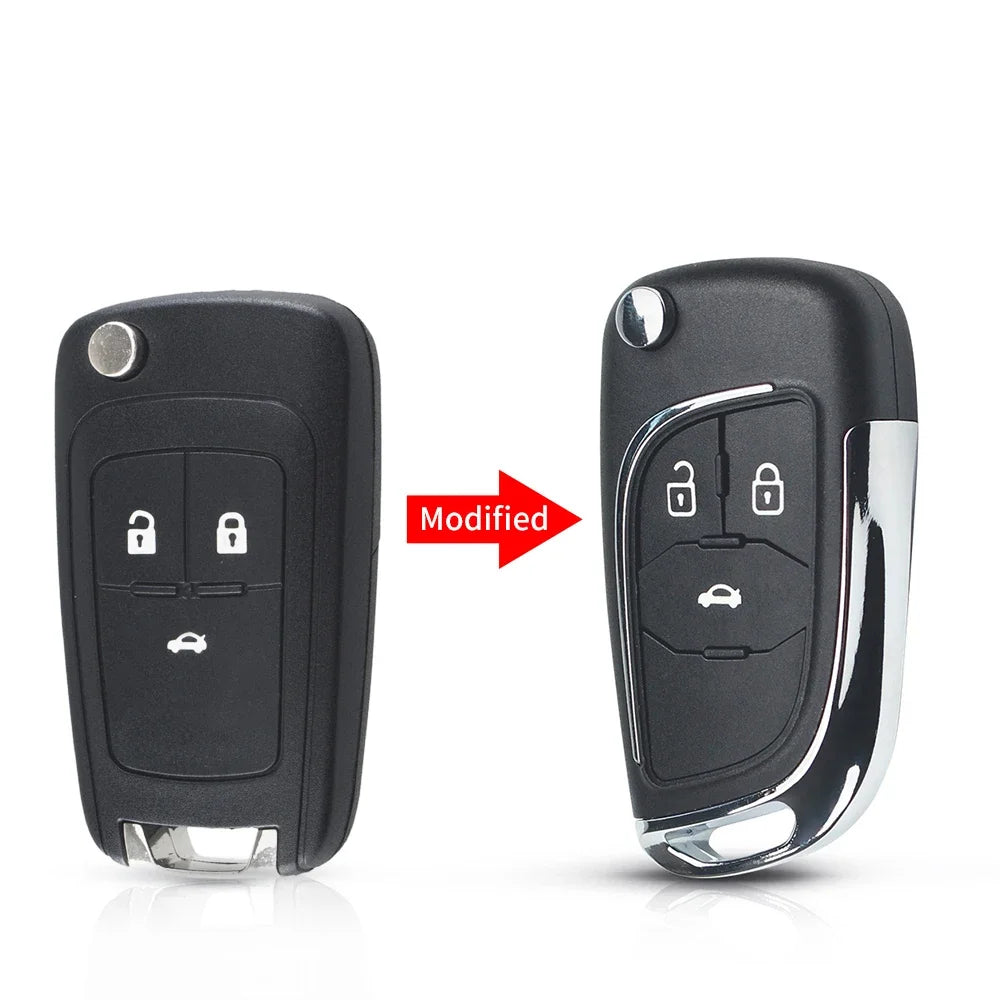 Dandkey Flip Remote Car Key Shell Case For Chevrolet Cruze Epica Lova Camaro Impala For Opel Astra J Corsa E Insignia Zafira C