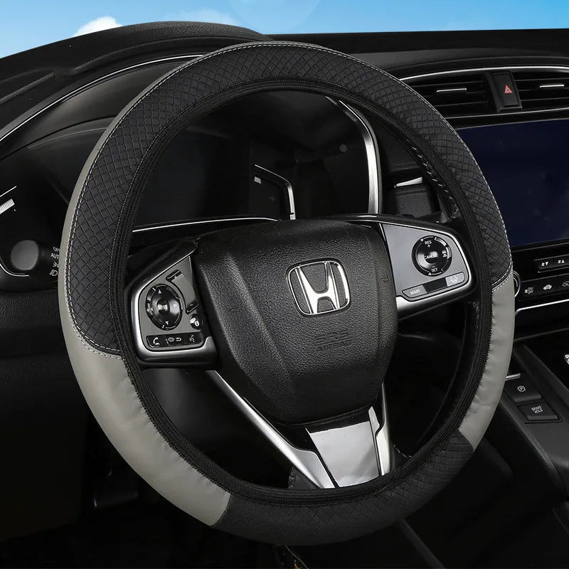 Car Steering Wheel Cover Breathable Anti Slip PU Leather Steering Covers Suitable 37-38cm Auto Decoration Car Accessories