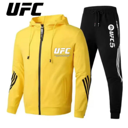 UFC Zipper Hoodie Set Comfortable Breathable Simple Casual Sports Two-Piece SetThin style