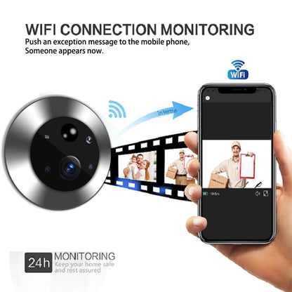 4.3 Inch WiFi Peephole Tuya Smart 1080P WiFi Peephole Video Camera Home Security Night Vision Video Doorbell