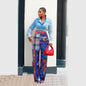 CM.YAYA Women 3D Plaid Printed Multi Pocket Drawstring Hem Straight Cargo Pants 2023 New Fashion Safari Style Trousers