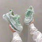 Shoes Women Sneakers Fashion Sole Design Light Color Summer Chunky Luxury Casual Sports Lace-up Basic Walking Shoes