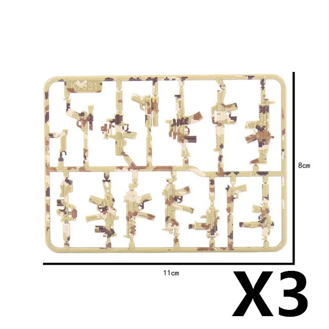 WW2 German Weapon Building Block 98K Two-color Gun US M1911 Soviet RPG Military Soldier Figure Accessories Rifle Pistol Toy C349