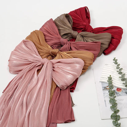 New Premium Silk Crinkle Hijab Scarf Women Shawls Plain Muslim Women Hijabs Breathab Islam Women Turban Pleated Scarf Ramadan