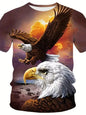 New Cool Eagle Pattern T Shirt For Men Clothing 3D Print Flame Eagle Summer Streetwear Trendy Short Sleeve Men Y2k T-Shirts Tops
