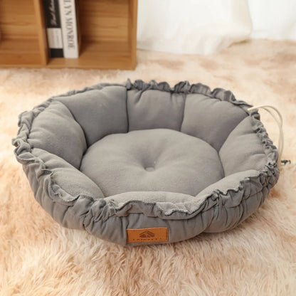 Winter Cat's Nest, Dog's Nest, Sleeping, Keeping Warm, Dog's Nest, Shrinking Rope, Pet Mat, Flower Bud Type
