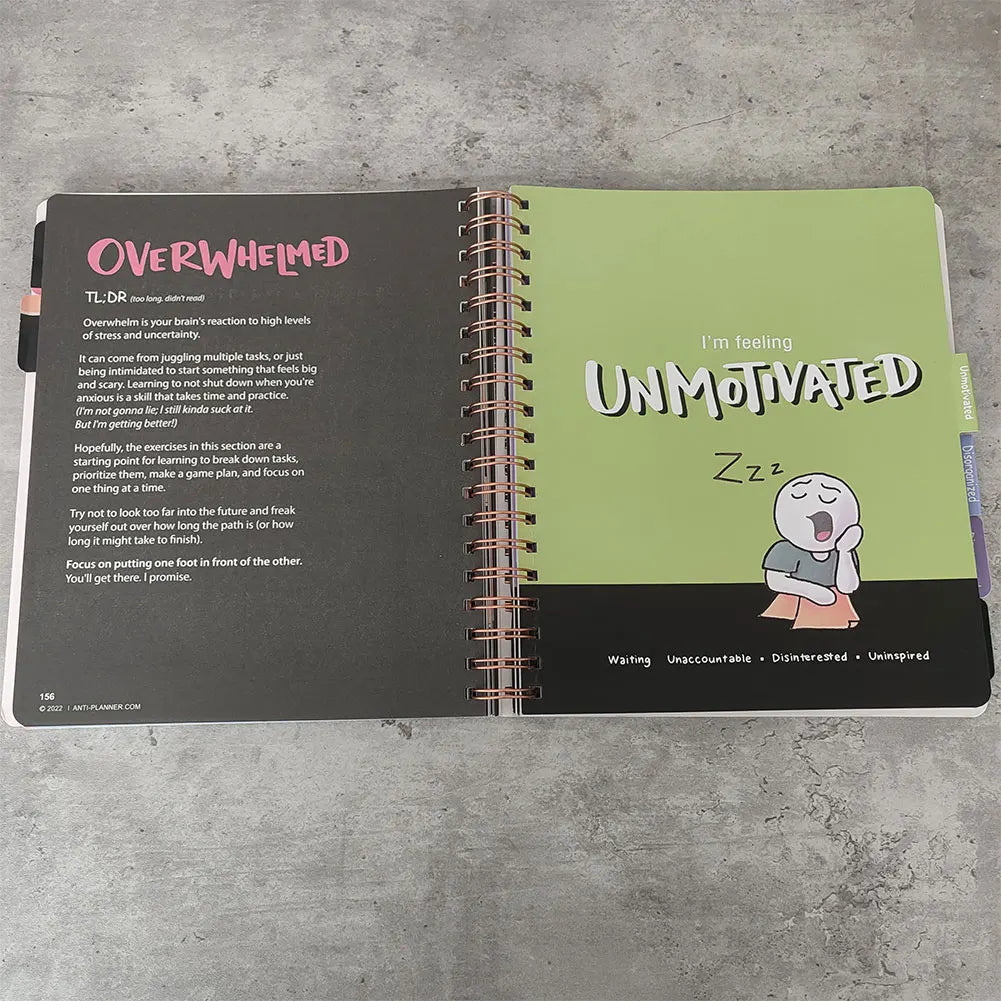 Anti-Planner Tag Book 2024 How To Get Sht Done When You Don't Feel Like It School Office Stationery ADHD Planner for Adults