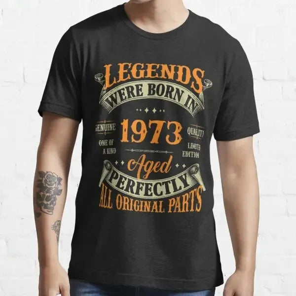 50th Birthday Tee Vintage Legends Born In 1972 50 Years Old T-Shirt Casual Blouse Camiseta Hombre Loose Cool Print Leisure Humor