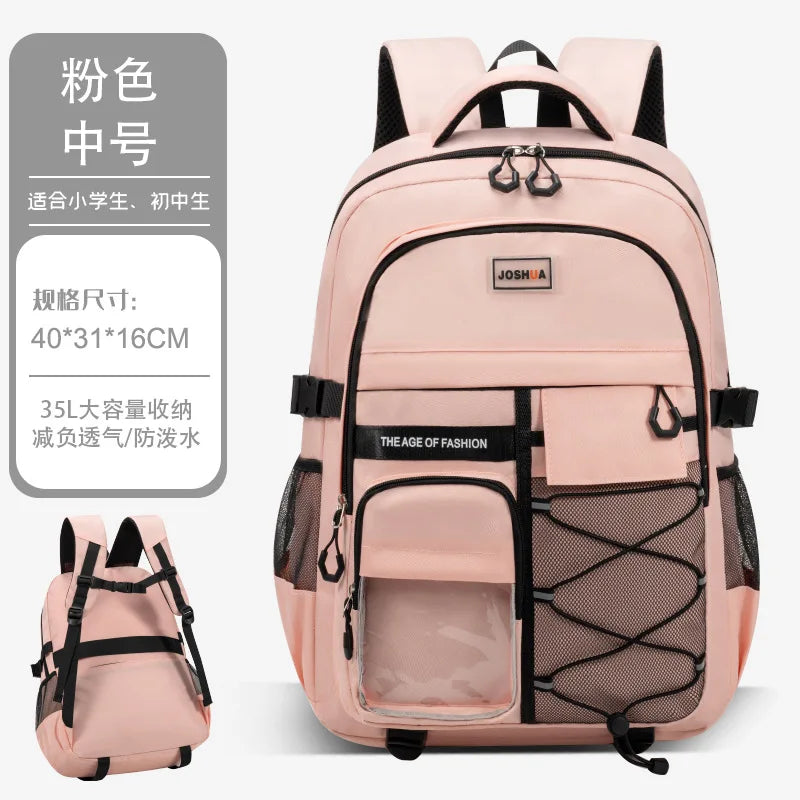 Children School Bags for Teenage Boys Girls Lightweight Junior High School Backpacks Kids Students Schoolbag Large Grade 3-9