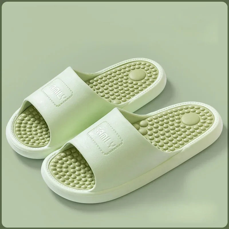 New Summer Concise Trend Couple Indoor Sandals Non-slip Bathroom Slides Men Women Shoes Massage Slippers Ladies' Home Flip Flops