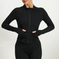 Zipper Jacket Women Yoga T-shirts Solid Sports Top Long Sleeve Running Yoga Shirts Quick Dry Fitness Gym Crop Tops Sport Wear