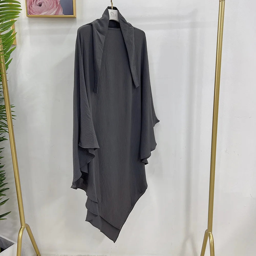 Long Khimar Overhead Hijab Scarf One Piece Amira Prayer Garment Kaftan Eid Ramadan Turkey Dubai Islamic Burqa Headdress Clothing