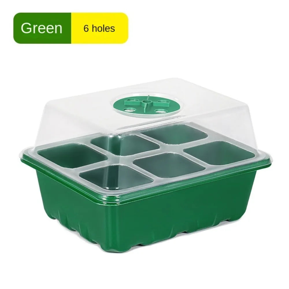6/12Grids Seed Starter Tray with Ventilation Hole Seeds Growing Cultivation Planting Box Mini Greenhouse Plant Starter Kit