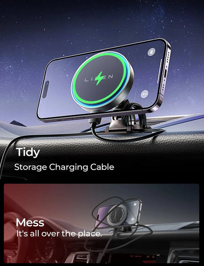 LISEN for 15W MagSafe Car Mount Charger Universal Phone Magnetic Wireless Car Fast Charging Mount Car Accessories for iPhone 15