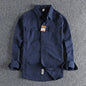 Ameikeji British Style Retro Long Sleeve Shirt Coat Men Spring  Autumn Twill Cotton Versatile Solid Color Male Cargo Work Shirts