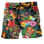 Retro Tiki Pattern 3D Printed Surfing Board Shorts For Men Kids Street Hip Hop Swim Trunks Fashion Hawaii Vacation Beach Shorts
