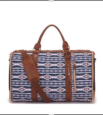Simple and stylish printed foldable and expandable multifunctional travel bag
