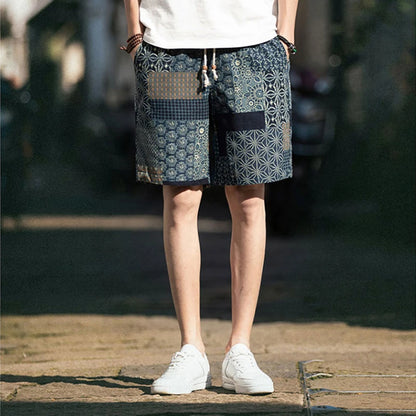 2025 Summer New Boutique Flower Cotton Linen Men's Casual Beach Shorts Men's Comfortable Breathable Leisure Shorts Male XXXXXL