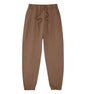 330g Mens 100% Cotton Spring Casual Long Pant French Terry Plain Brown Jogger Sports Trousers Male Flat Unlined Pocket Sweatpant
