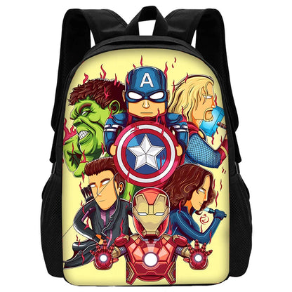 Cartoon Man M-Marvels Iron 3 pcs set Child School Backpack with Lunch Bags ,Pencil Bags School Bags for Boys Girls Best Gift