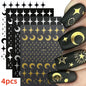 8Pcs Red Heart Nail Stickers 3D Bronzing Silver Gold Heart Shape Star & Moon Metal Totem Nail Slider Self-Adhesive DIY Nail Art*