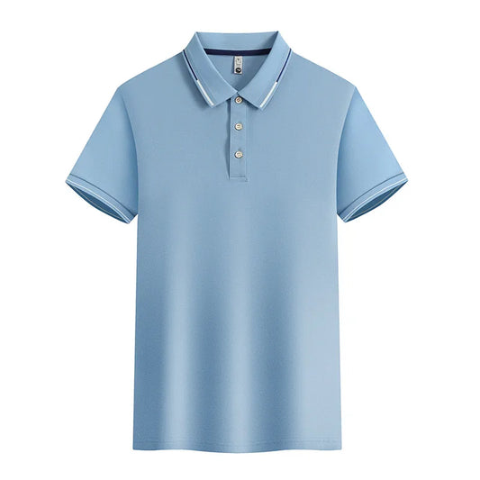 Polo Shirt mens Summer New Mens Short Sleeve Polo Shirt synthetic fiber  Men's Business Casual Polo Shirt S-4XL